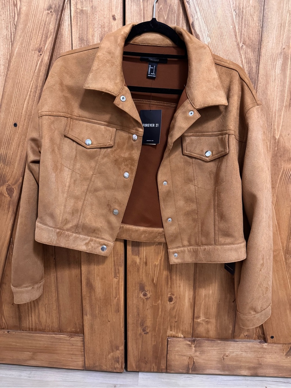 Forever 21 Suede Trucker Jacket in Camel - Picture 2 of 3